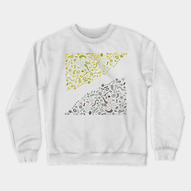 Microbiome Microbiology - Bacteria Parasite Biology - Microscopic Life Crewneck Sweatshirt by MoPaws